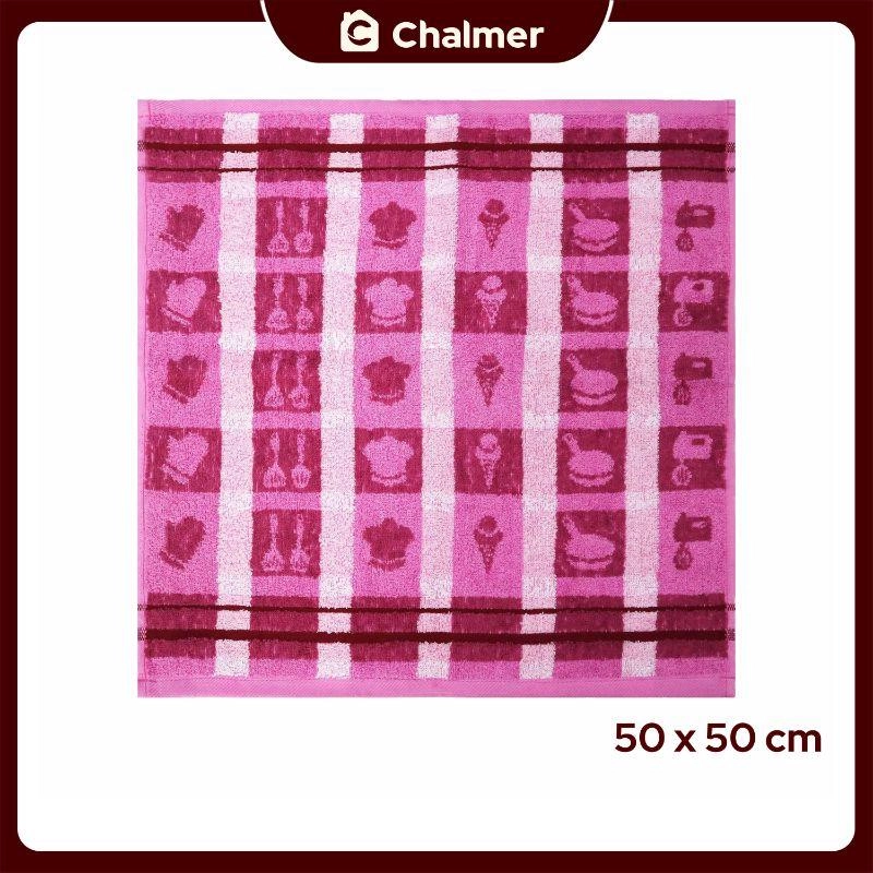 Product image Chalmer - Lap Tangan Handuk Chalmer 50 x 50 cm Serbet Handuk Cuci Tangan Lap Gantung 50x50 Cook - Pink