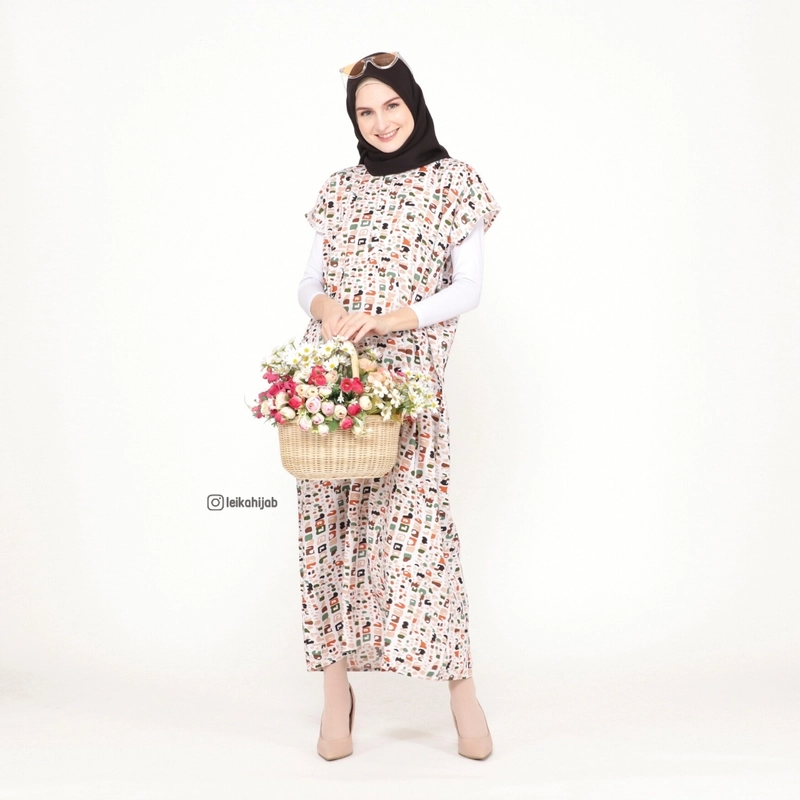 Product image Leika Hijab - Daster Home Dress All Size Leopard White