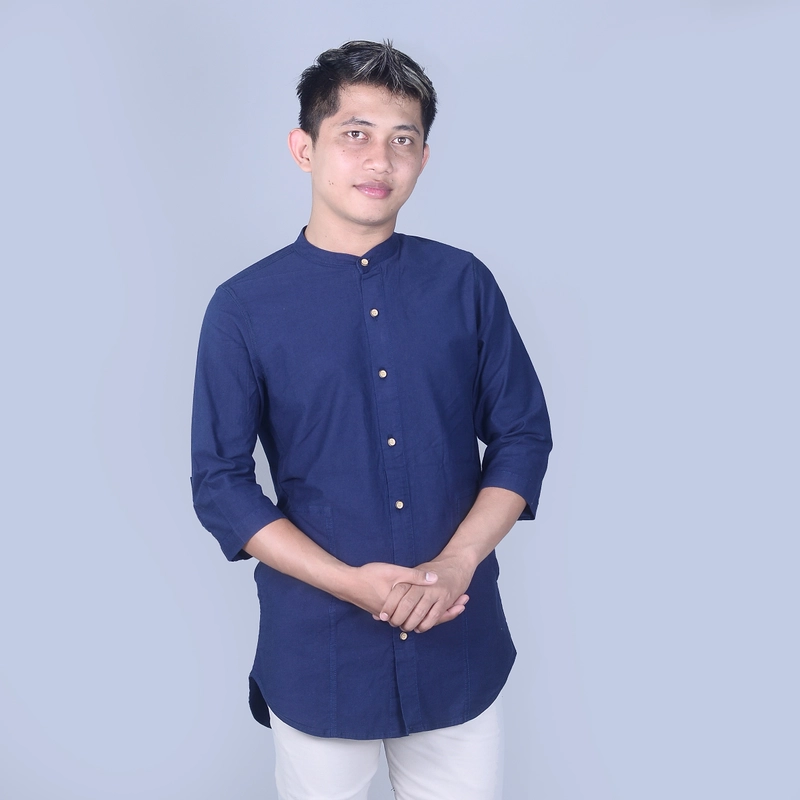 Product image MALLVOSE - KEMEJA KOKO PRIA DEWASA LENGAN 3/4 QUALITAS PREMIUM M NAVY