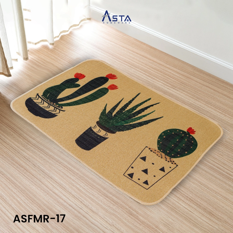 Product image Asta Keset Kaki Anti Slip Serap Air Poylester Rubber Tebal 40 x 60 cm Motif Kaktus
