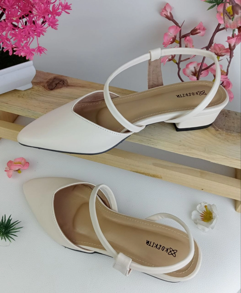Product image Koekita - Sandal Selop Hels Wanita 3 cm Felysa-01 Cream 36 Cream