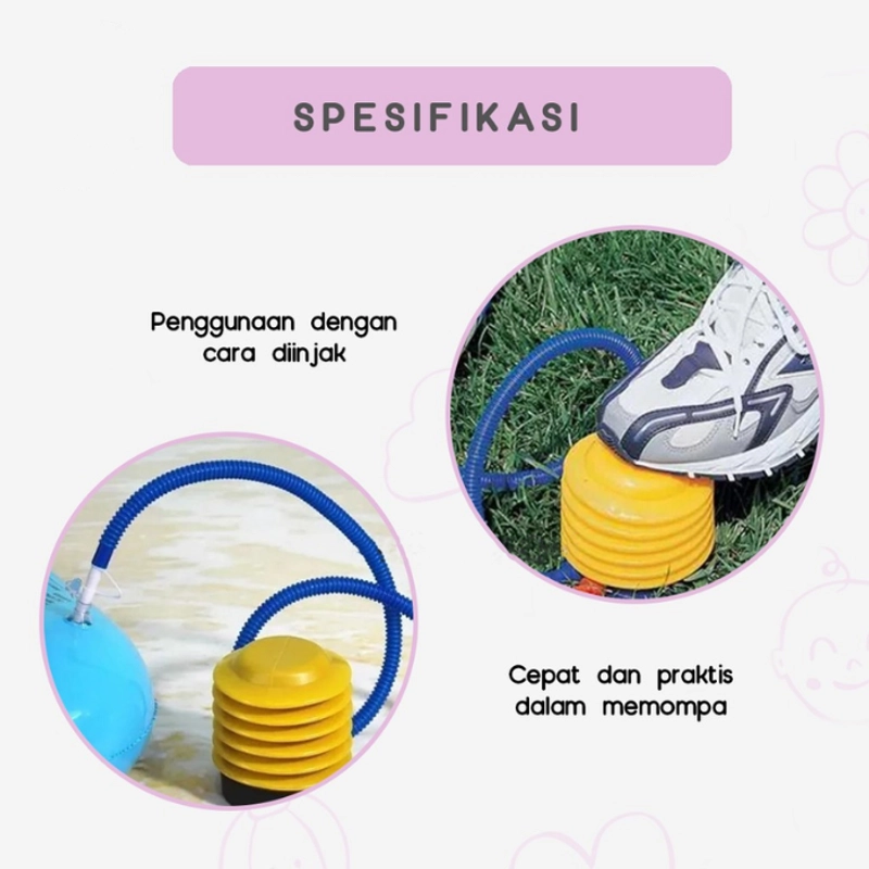Product image KAHASIL - Pompa Balon Angin Injak Mini Portable Pelampung Renang Bola Serbaguna KMJ182 RANDOM