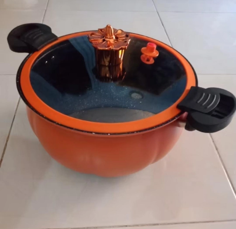 Product image Rizki Electronics - Panci Presto Labu 8 Liter Wajan Panci Presto Coating Batu Premium Quality 8 Liter Orange