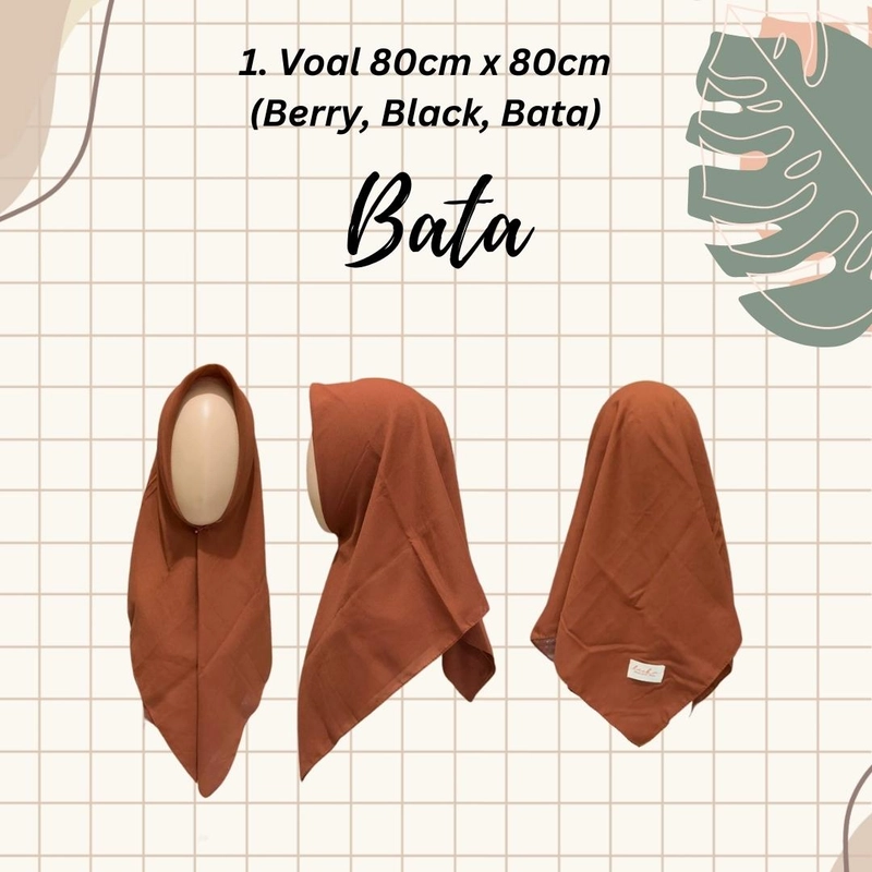 Product image Leika - Leika - VOAL ANAK 80X80 CM KERUDUNG SEGIEMPAT SUPERFINE 6-8tahun 80 X 80CM 1