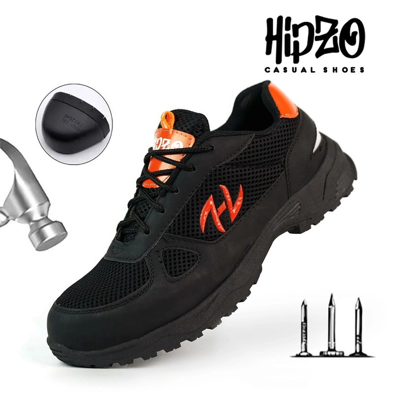 Product image Hipzo - Hipzo- HIPZO Sepatu Sporty M067 Kerja Original Untuk Pria Wanita Kerja Pabrik Tambang Proyek 40 Hitam Orange