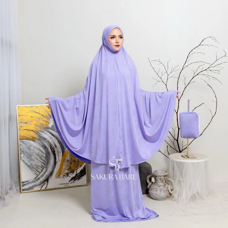 Product image Sakura Baru - Mukena Hafizah Mimoza All Size Lilac Peony