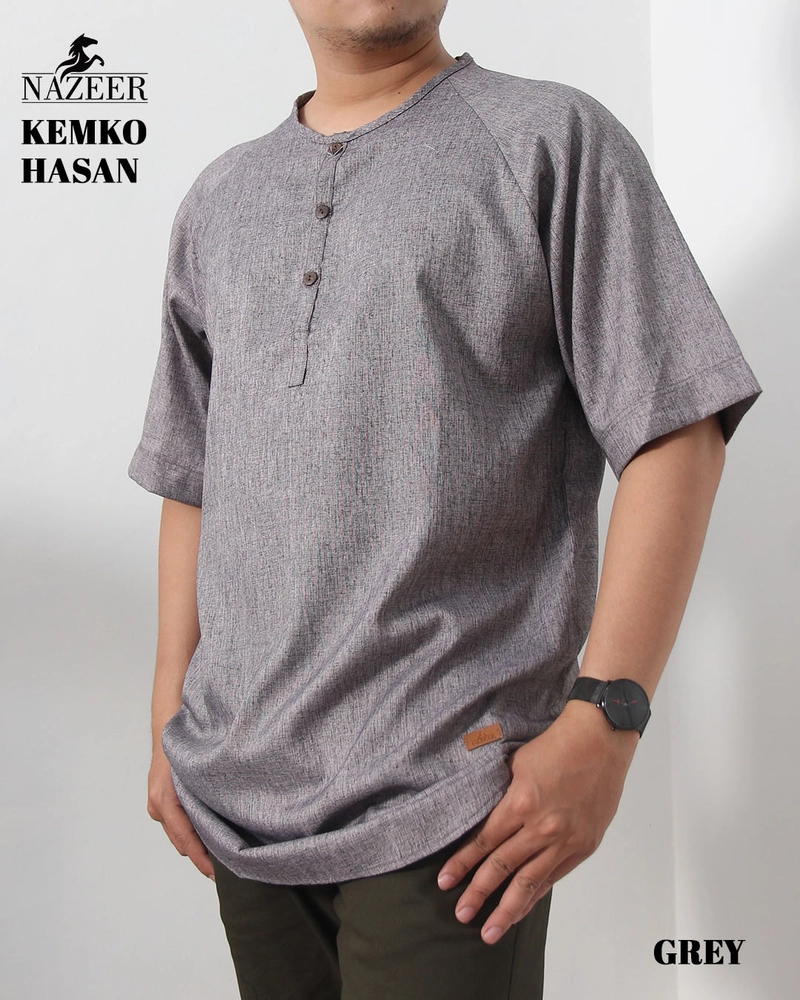 Product image Nazeer - Kemeja Koko Pria Kemko Hasan M GREY