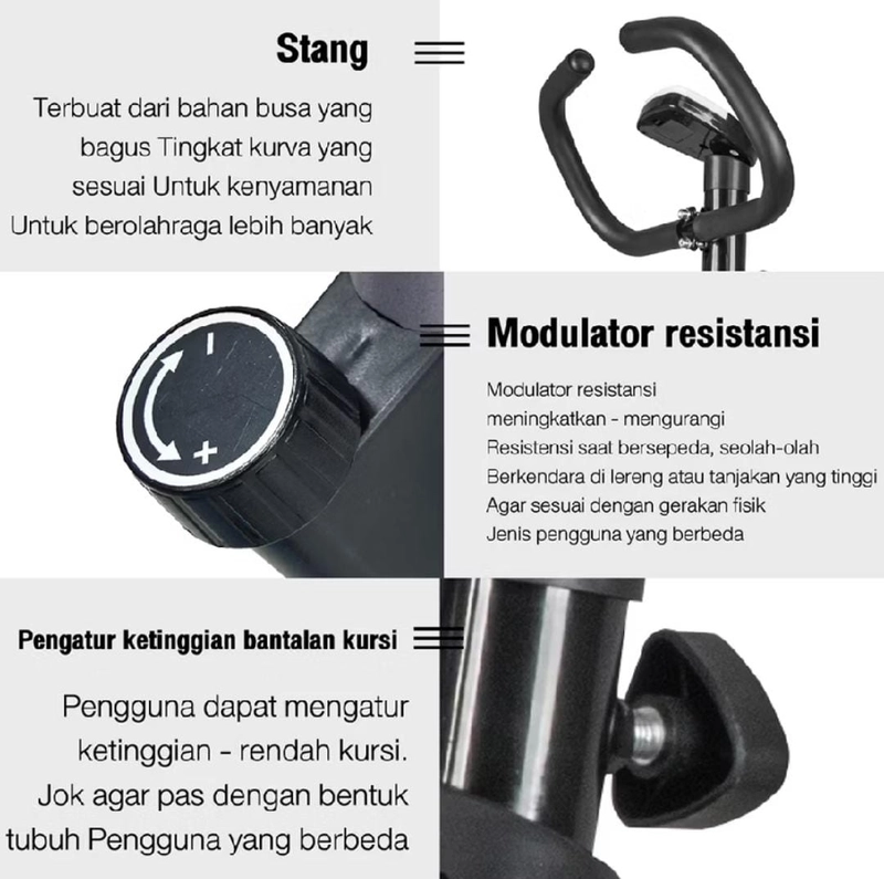 Product image Rizki Electronics - Sepeda Statis Lipat Portable Gym Spinning Bike YS02 HITAM