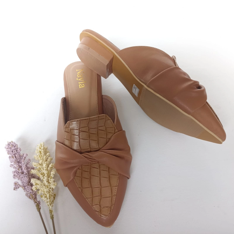 Product image Nayla - Sandal Mules Wanita Hak 3cm Size 36-41 Series Zee 37 Mocca