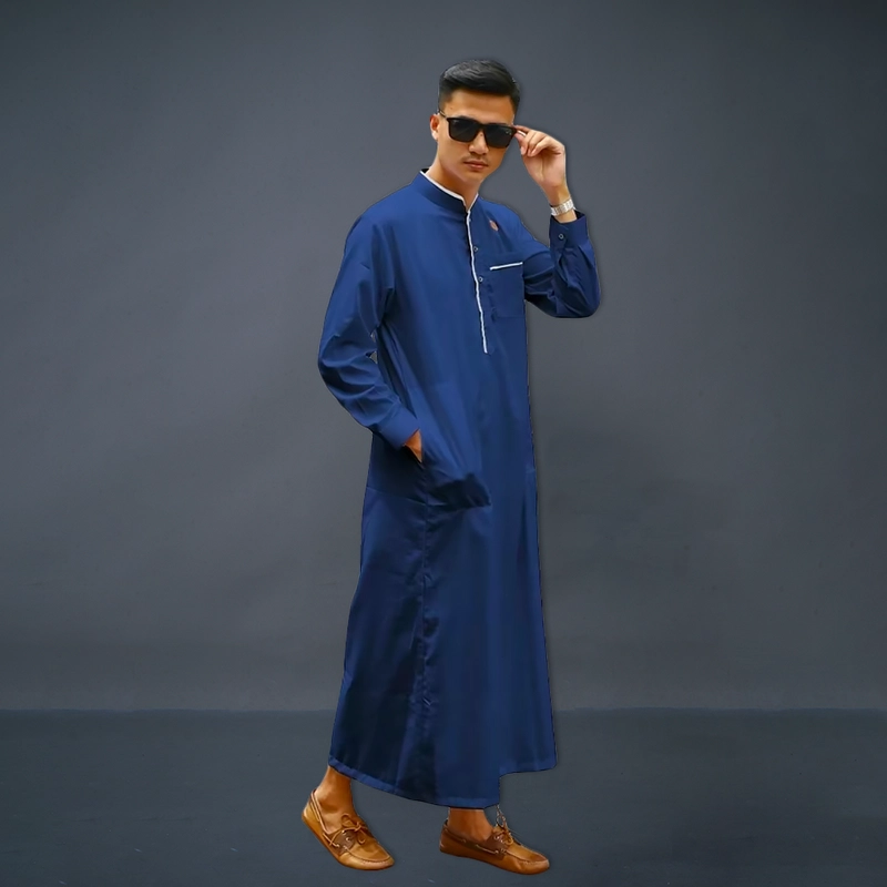 Product image Kawan Muslim - Jubah Gamis Pria Dewasa Lengan Panjang Bahan Katun Size M-XXL KM3 HITAM M