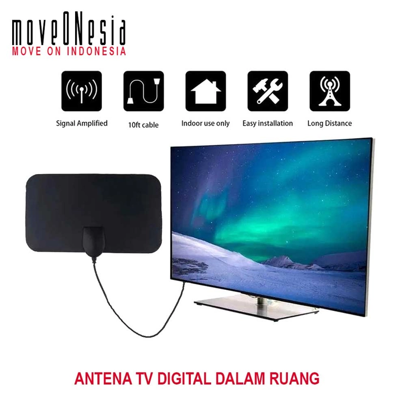 Product image Moveonesia - Antena TV Digital Dalam Ruang Daya Tangkap Kuat Signal TV HD Indoor Antenna DVB-T2 4K UHF ANTENA TY13 RANDOM