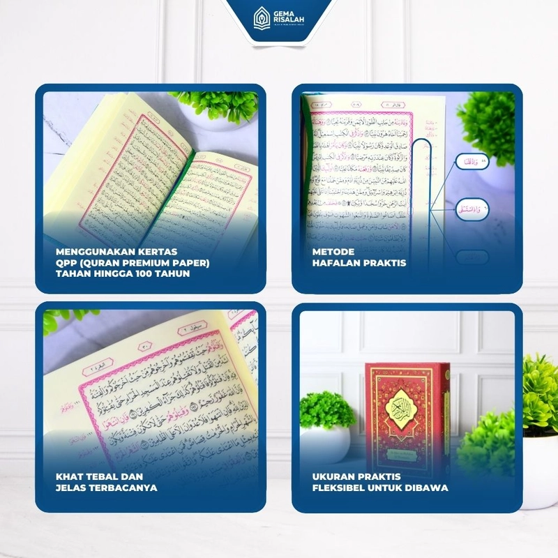 Product image Gema Risalah - Hampers Gift Set Ibadah Quran Hafalan Al Mumtaz dan Sajadah Turkiye Premium Anti Slip Hampers Merah
