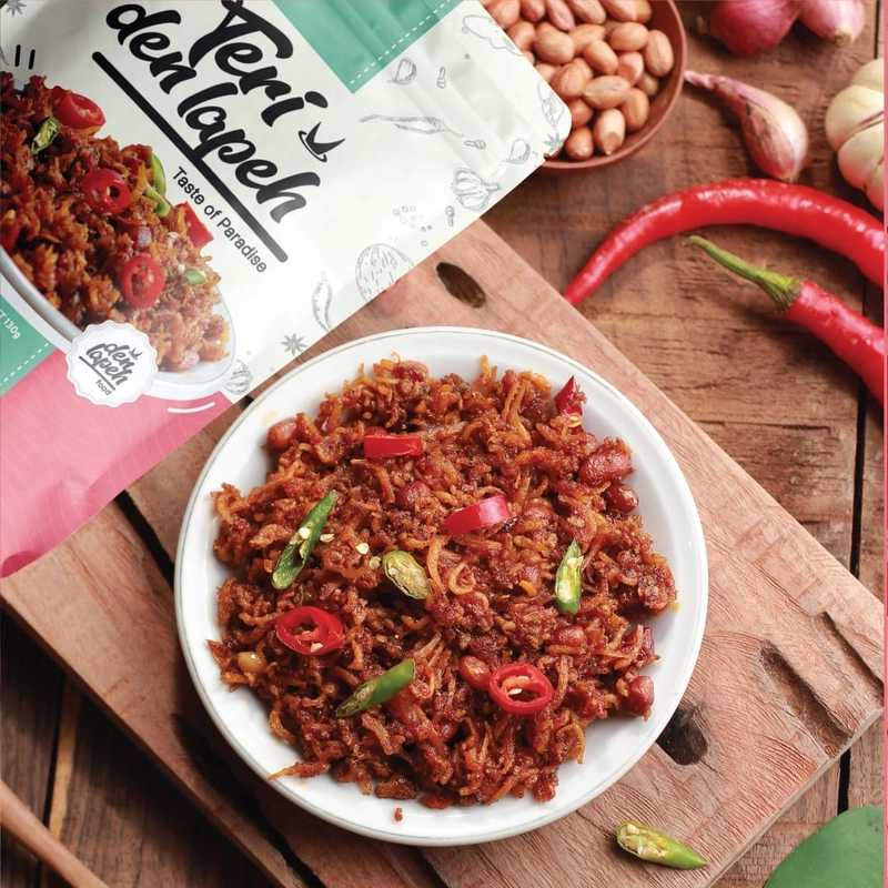 Product image Rendang Den Lapeh - Teri Kacang Balado /Teri Nasi Medan Plastik Vakum 130 Teri Balado