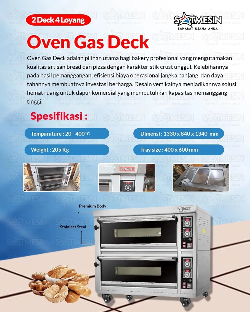 Product image SATMESIN - OVEN GAS MODENA RFL-24SSGC OVEN 2 DECK 4 LOYANG STANDAR TANPA PACKING KAYU