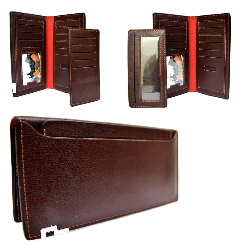 Product image Lanc Fashion - Dompet Kartu Portable Unisex Panjang Fold Style Leather WARNA COKELAT