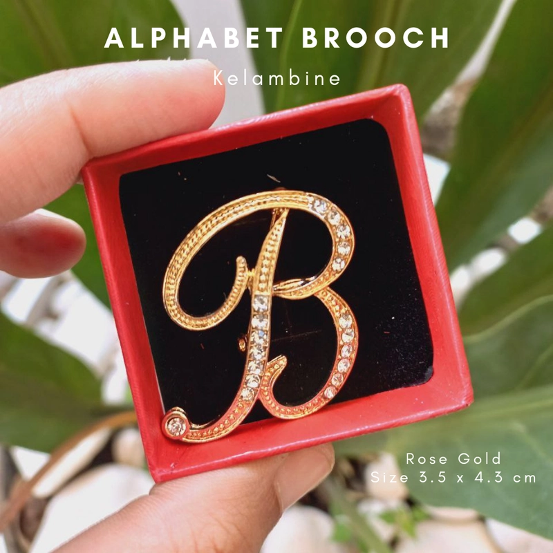 Product image Kelambine - (Free Bros Dagu atau Tuspin) Alphabet Brooch Reborn Premium Free Box Alphabet Reborn B