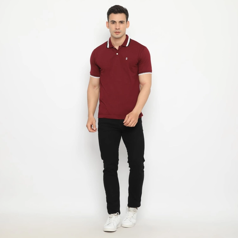 Product image MATSUDA APPAREL - MATSUDA Kaos Polo Shirt Pria Kerah Aioi Seri Warna Merah M (LD 104 CM) BURGUNDY