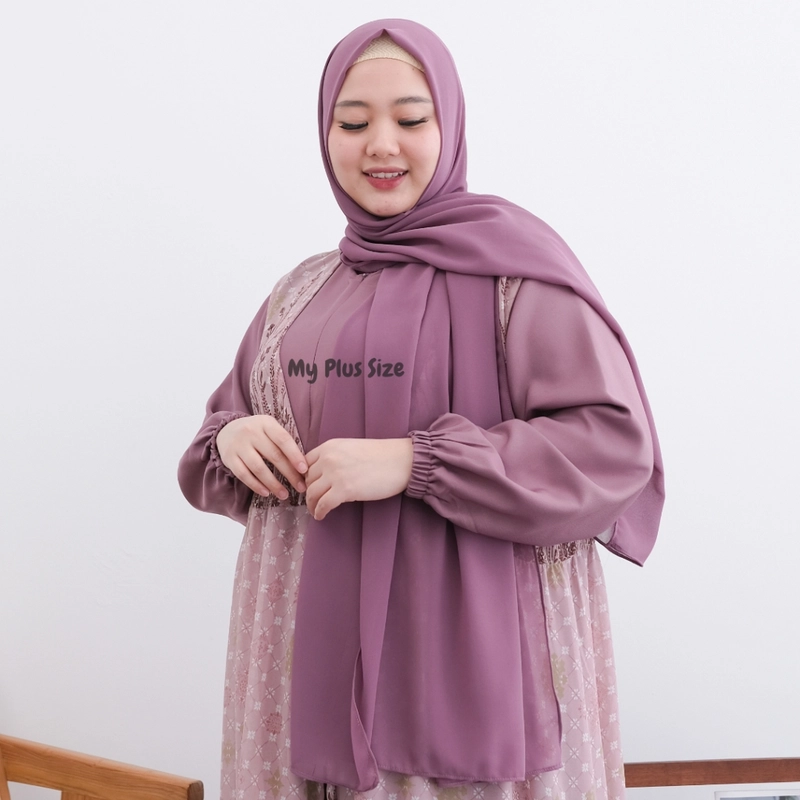 Product image My Plus Size - Hijab Pashmina Ceruty Babydoll Premium High Quality ALL SIZE LAVENDER