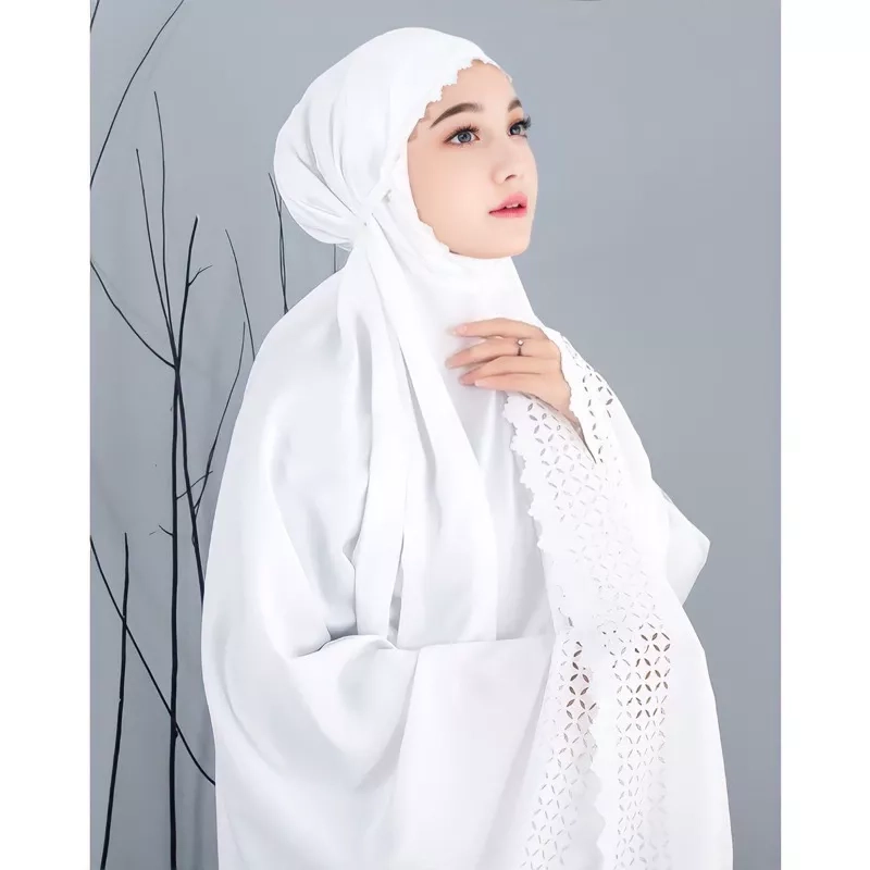 Product image Beli 2 gratis 1 Mukena 2 in 1 laser cut Laser cut 2in Putih