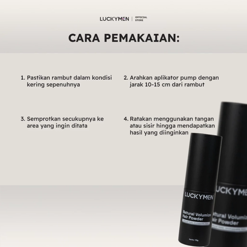 Product image Luckymen - Natural Volumize Hair Powder 10gr Hitam