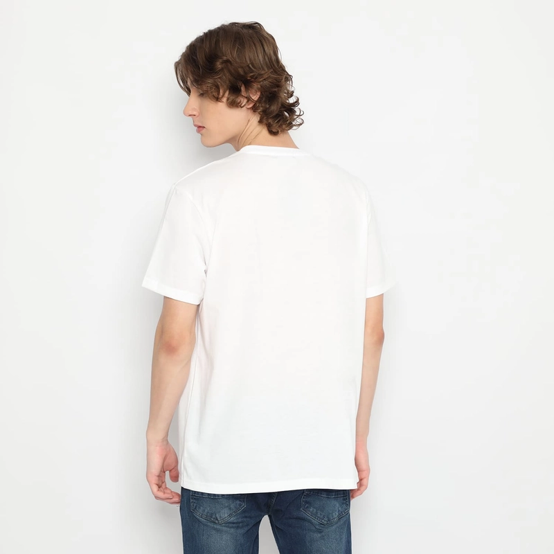 Product image MATSUDA APPAREL - MATSUDA Kaos Polos Pocket T Shirt Cotton Chuo Seri Warna Hitam Putih Bumi M (LD 104 CM) WHITE