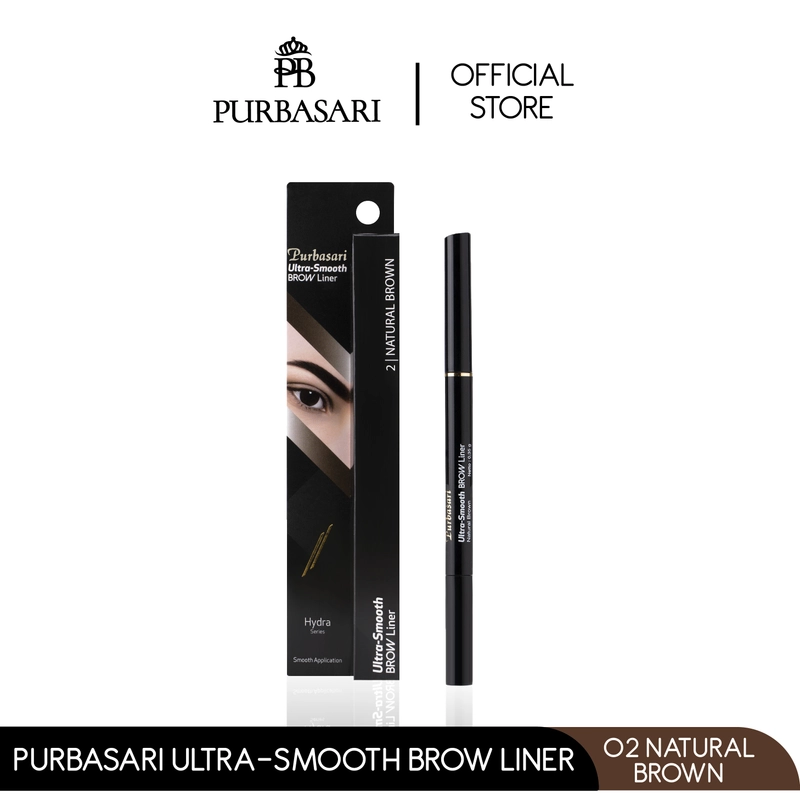 Product image Purbasari - Purbasari Ultra Smooth Brow Liner Brown / Pensil Alis Mekanik / Tahan Air Sliding Pensil Warna Coklat