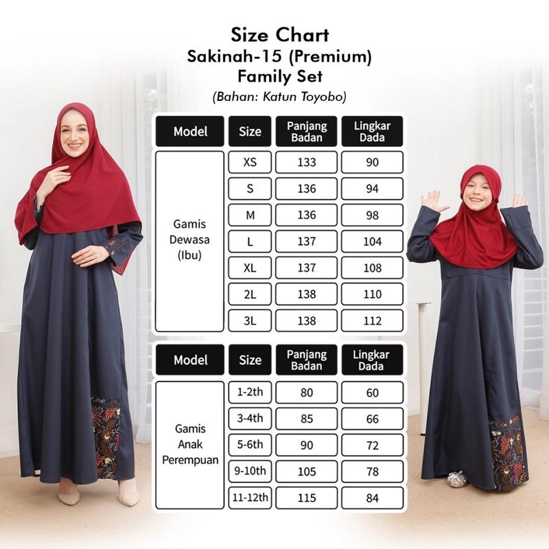 Product image Zenitha - Sarimbit Couple Family Set Premium Sakinah 15 Premium Koko Anak 3-4 Tahun