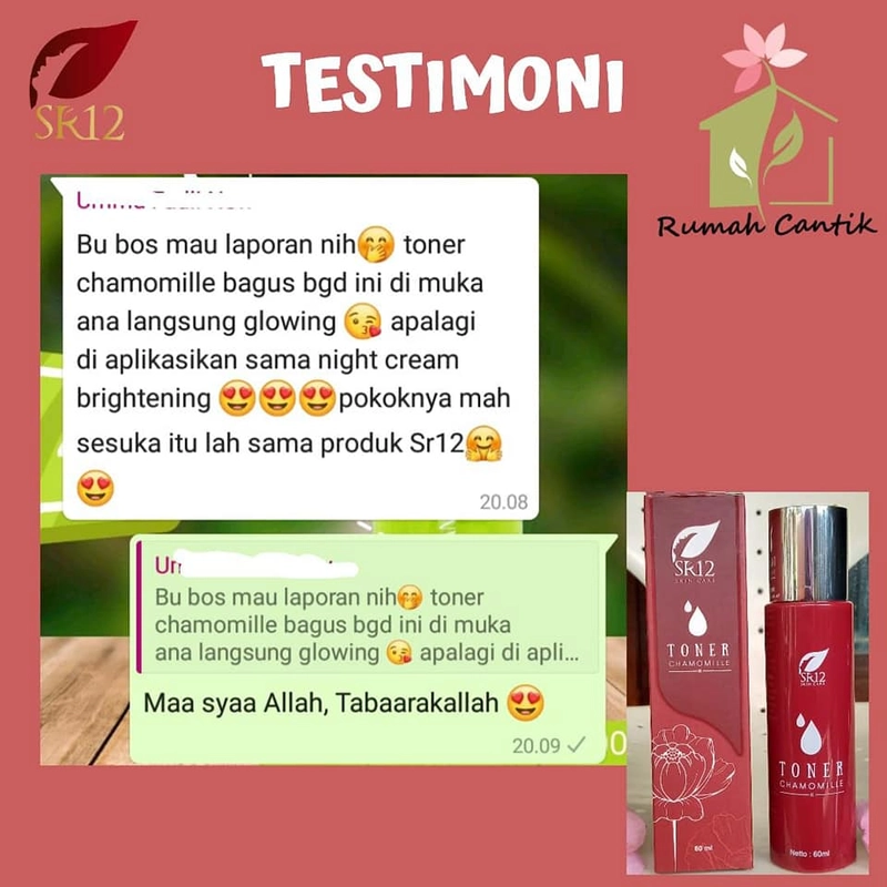 Product image Toner Chamomille SR12 Toner Mencerahkan Mengatasi Mata Panda Melembabkan Kulit Wajah 60 ml Chamomille