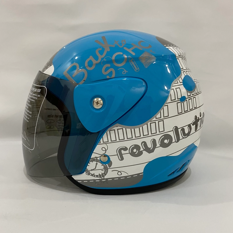 Product image CRX Helmet - Helm Nuvo Revolution Note Biru Glossy - Helem SNI - Helm Dewasa L Note Biru Glossy