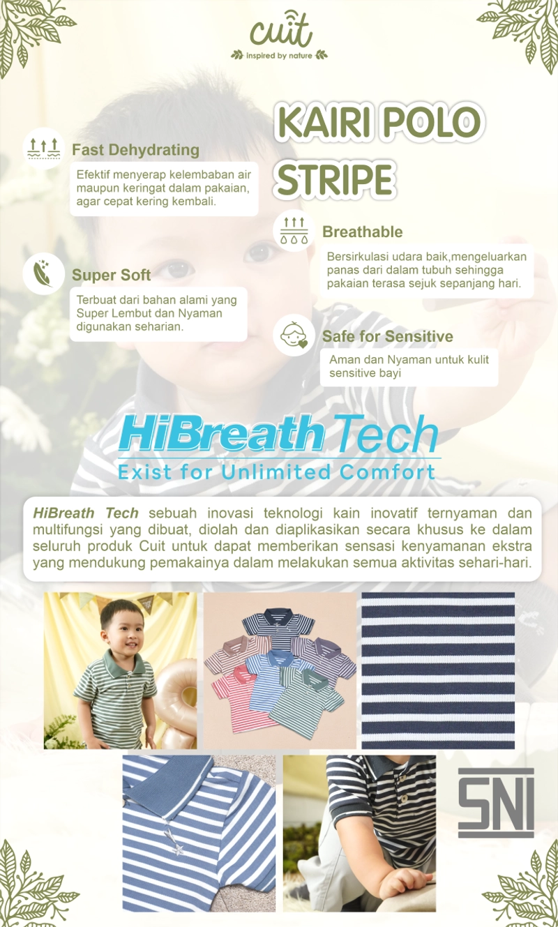 Product image Kintakun Baby - KINTAKUN BABY X CUIT Kairi Stripes Kaos Kemeja Anak Laki-laki Polo Shirt XL (2-3 Tahun) Shark Slate