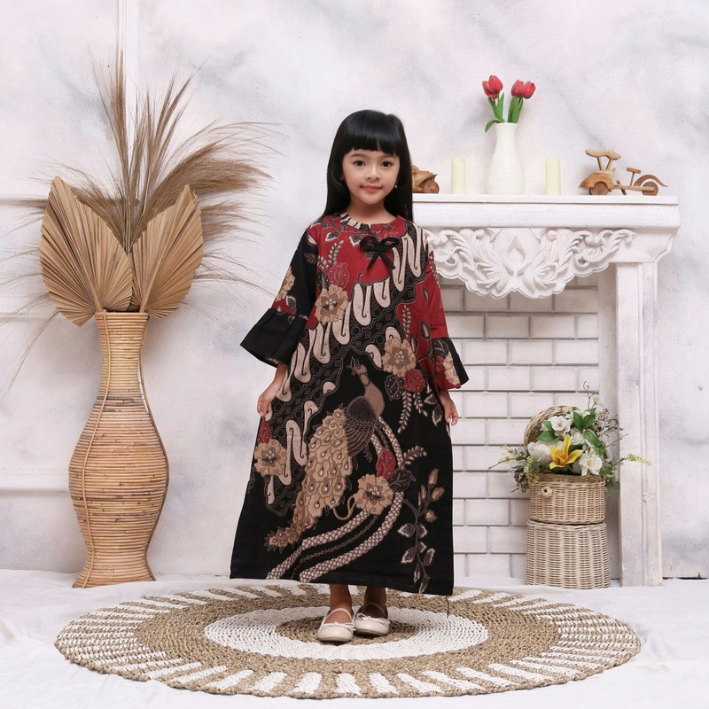 Product image Couple Seragam Batik Sarimbit Keluarga - Boleh Beli Pisah - A2 Hem Anak Cowok No 8 Motif Merak A2