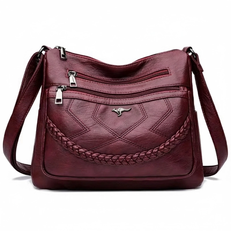 Product image CBL - BELLA Slingbag - Tas Selempang Slingbag Wanita BELLA Tas Selempang Anyaman Kepang Medium Marun