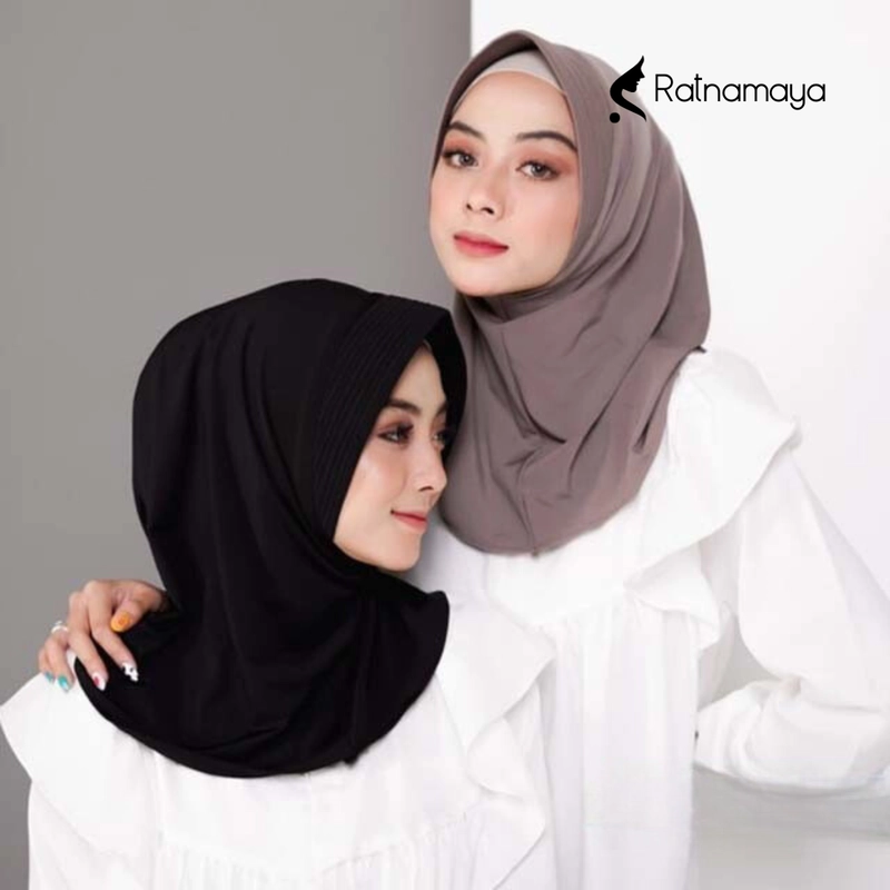 Product image Ratnamaya - Hijab Sport Hanani Kerudung Olahraga Jersey Jilbab Spandek Jersey Bergo Sport S Black