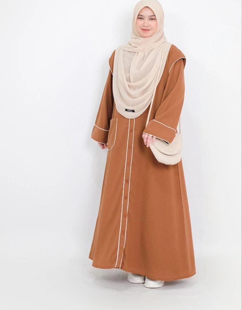 Product image Khisna collection - Abaya khizan bisban wanita dewasa kekinian bahan adem haluss poll Allsize 01