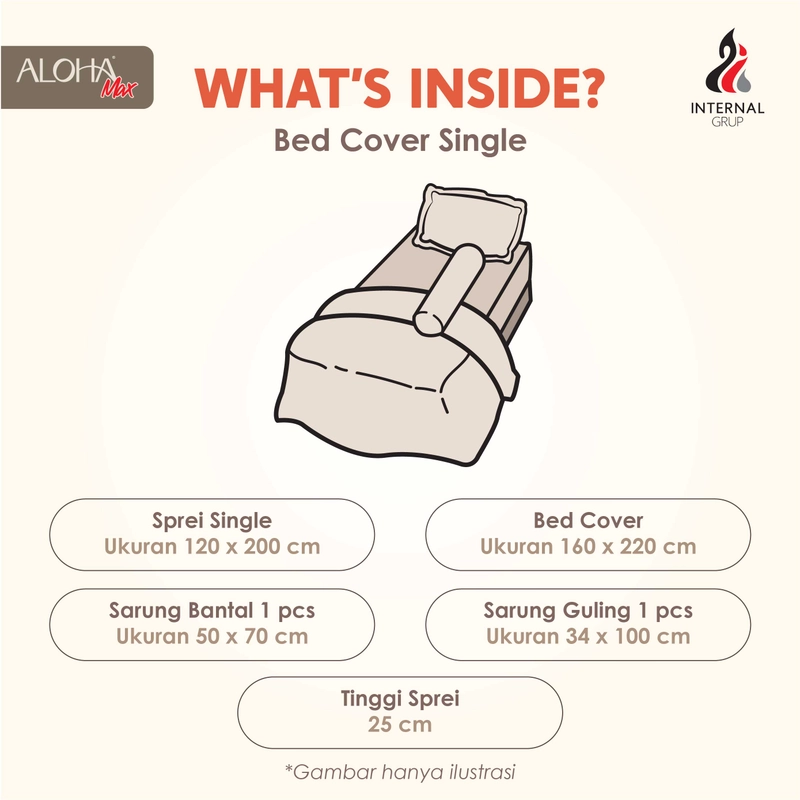Product image LADY ROSE OFFICIAL - Aloha Max x Ayu Ting Ting Bed Cover Set Delfana 120x200x25 Single Fitted