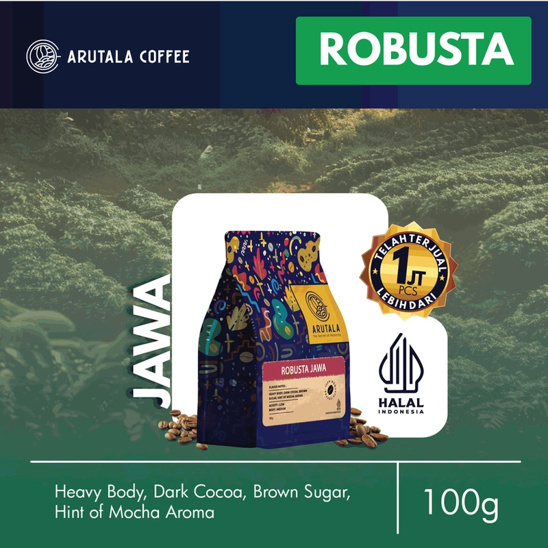 Product image Arutala - ARUTALA Kopi Robusta Jawa Java Coffee Indonesia 100 gram Bentuk Kopi Giling Kasar