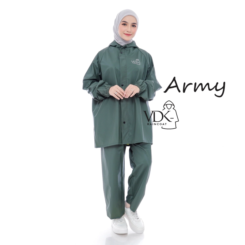 Product image JAS HUJAN RAINCOAT Terbaik Pria Wanita BY VDK Anti Rembes hIJAU ARMY L HIJAU ARMY