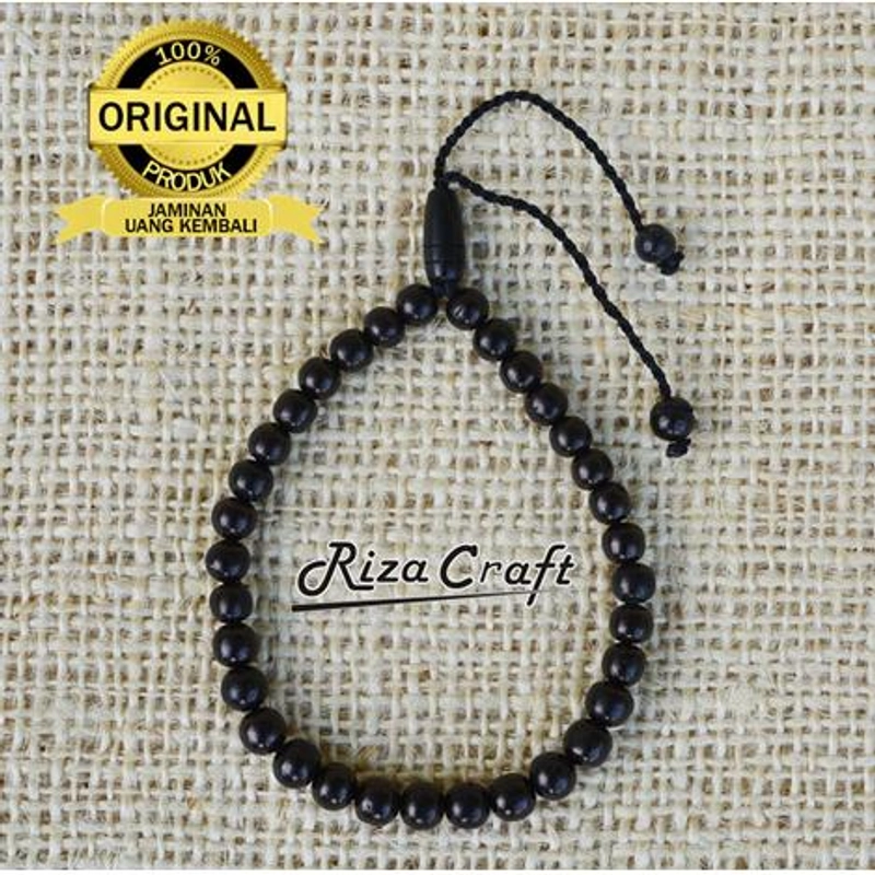Product image Riza Craft - Gelang Tasbih 33 Butir Kayu Kokka Hitam Kaukah ASLI Arab Mekah Turki ASLI 33 Butir Pria Wanita Standard Hitam