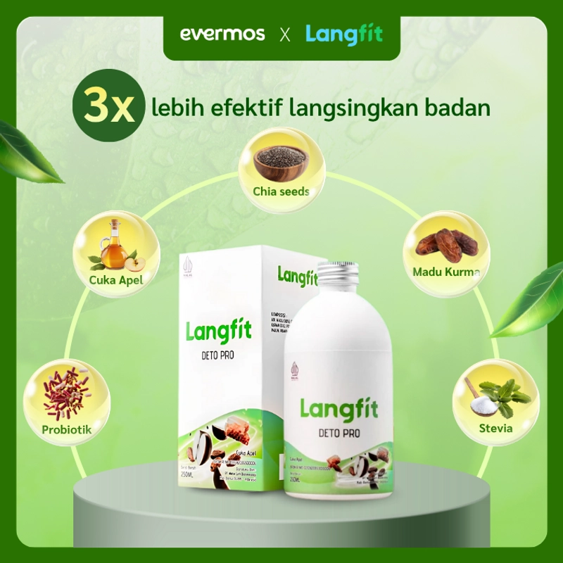 Product image Langfit - Deto Pro Cuka Apel + Madu Stevia Probiotik Chia Seed 1 Botol