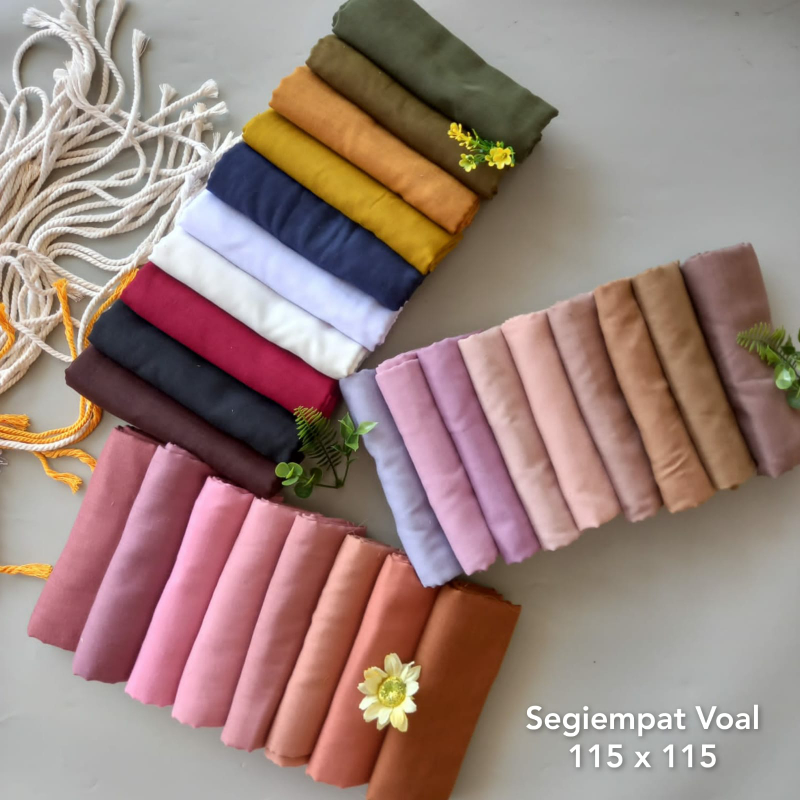 Fisky Collection - Hijab Segi Empat Polos Voal Paris Premium All Size Soft Pink