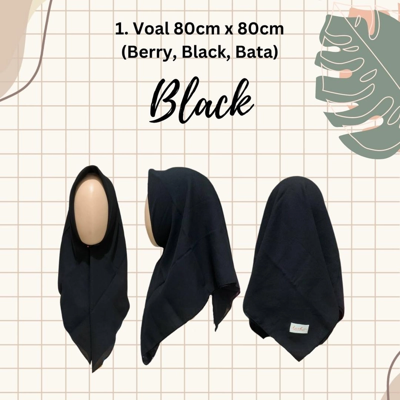 Product image Leika - Leika - VOAL ANAK 80X80 CM KERUDUNG SEGIEMPAT SUPERFINE 6-8tahun 80 X 80CM 1