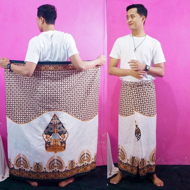 Product image Kois Batik - Sarung keluarga couplen Dewasa dan anak remaja putih semar Sarung remaja Putih wayang