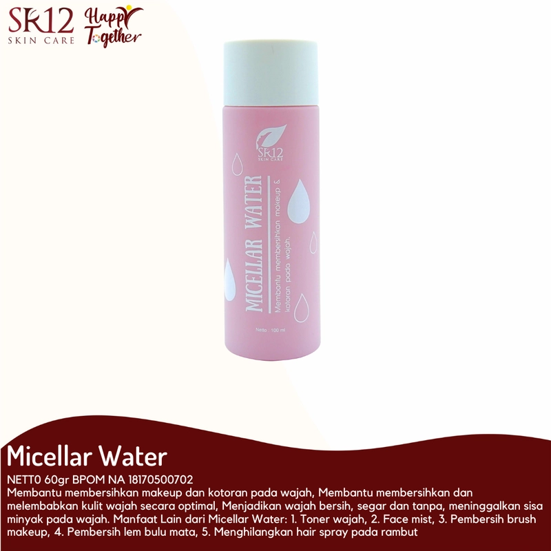 Product image SR12 Micellar Water Membersihkan Kulit Dari Kotoran Dan Makeup Tanpa Dibilas 100 ml Micellar Water