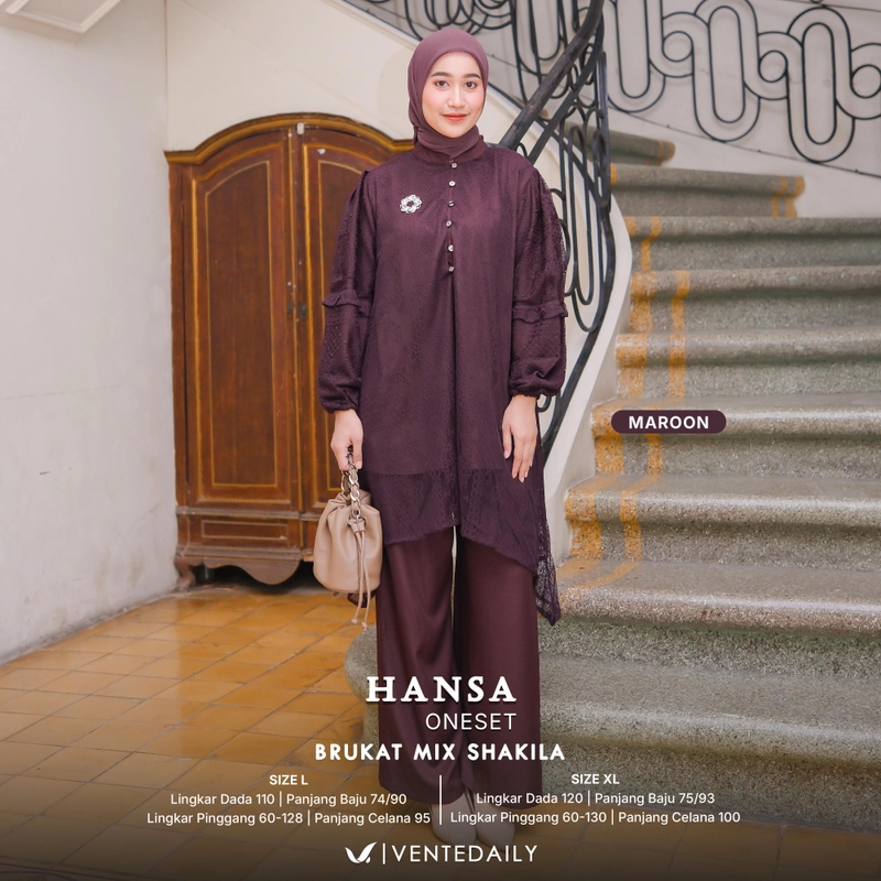 Product image Griya Busanaku Solo - Hansa setelan dewasa terbaru L Hansa maroon