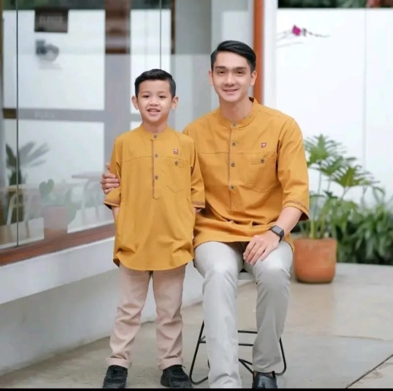 Product image Kois Batik - Baju koko muslim lengan 3 per 4 dewasa dan anak couplen keren banget Xl Anak mustad
