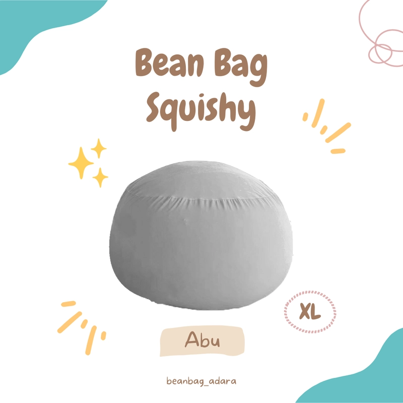 Product image Beanbag Viral SQUISHY - Kursi Kekinian Plus Isi Polyester Stretch Size Dewasa Siap Pakai L Abu