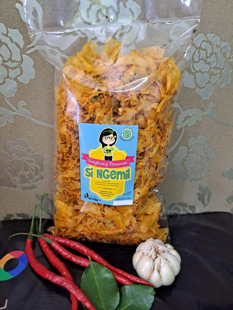 Product image singemil - keripik singkring daun jeruk 250g berat 200g pedas