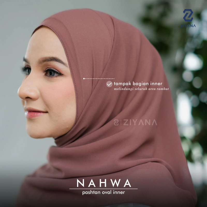 Product image Ziyana Hijab - Pashmina Inner Oval Ceruty Babydoll Premium Nahwa All Size Black