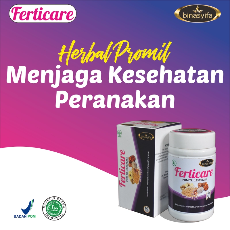 Product image FERTICARE Obat Herbal Promil Penyubur Kandungan Mengatasi Nyeri Haid Tidak Teratur Binasyifa Herbal 60 kapsul Herbal