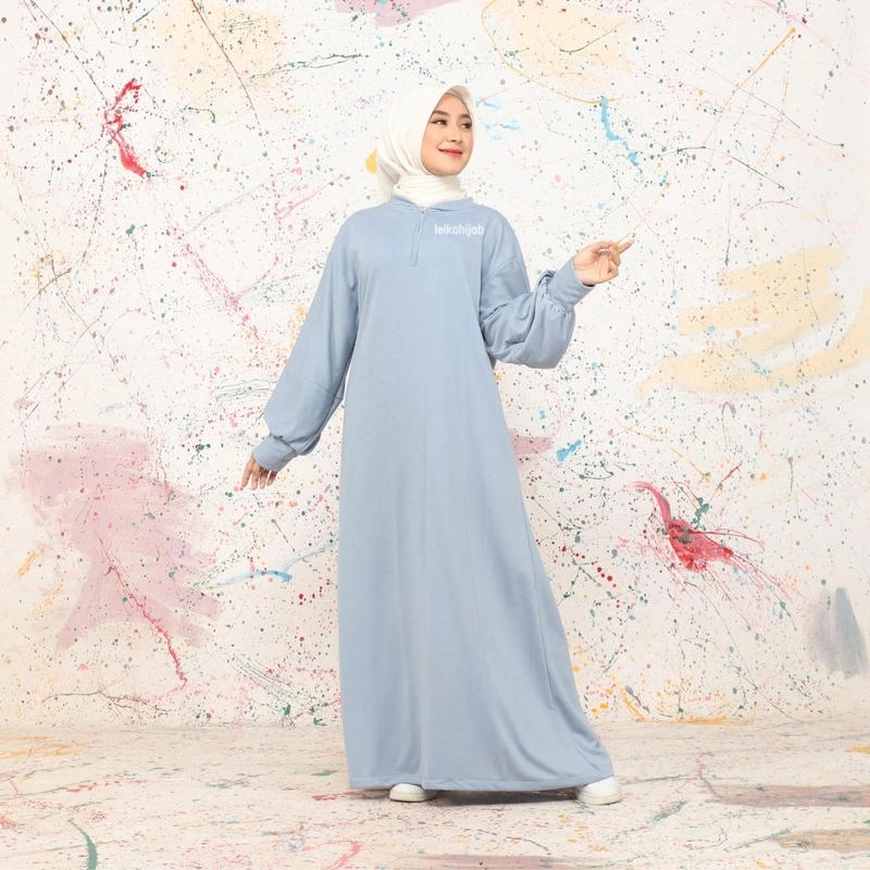 Product image Leika - GAMIS RAYYA - RAYYA DRESS -GAMIS BUSUI - GAMIS ALLSIZE- GAMIS JUMBO LENGAN BALON Allsize Babyblue